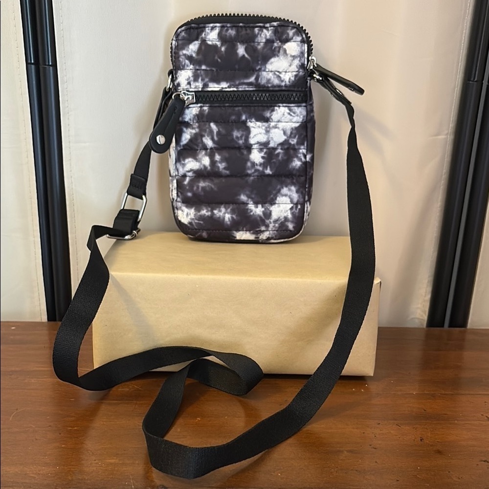 Sondra Roberts Black and White Crossbody Bag with Adjustable Strap